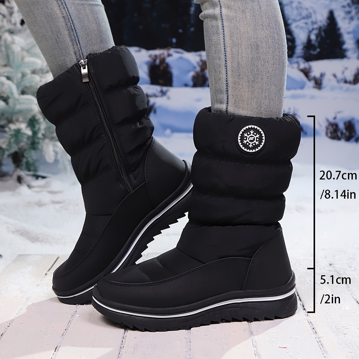 Śniegowce Damskie Ocieplane Wodoodporne Z Antypoślizgową Podeszwą