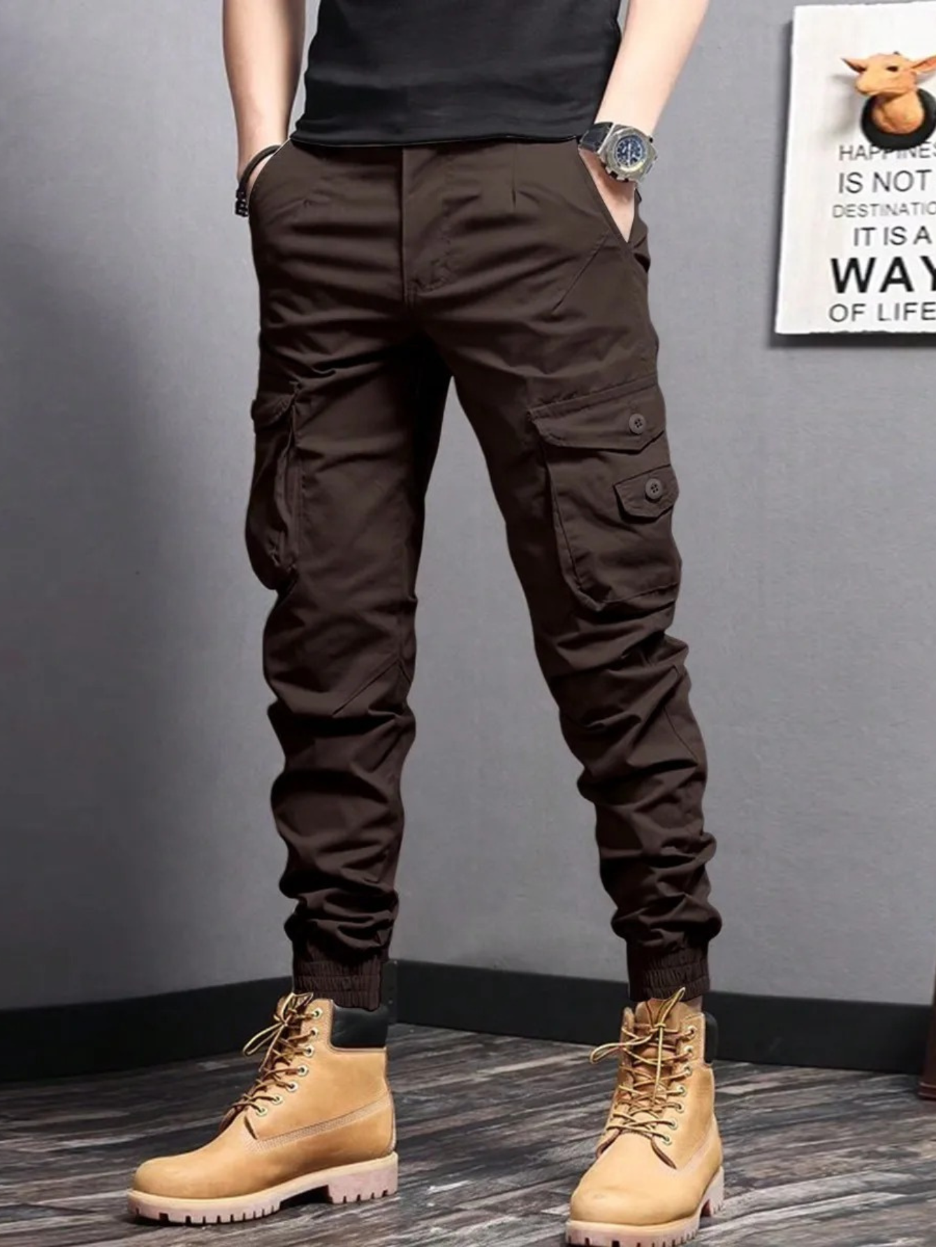 M臋skie Spodnie Boj贸wki | Spodnie Jogger z Kieszeniami