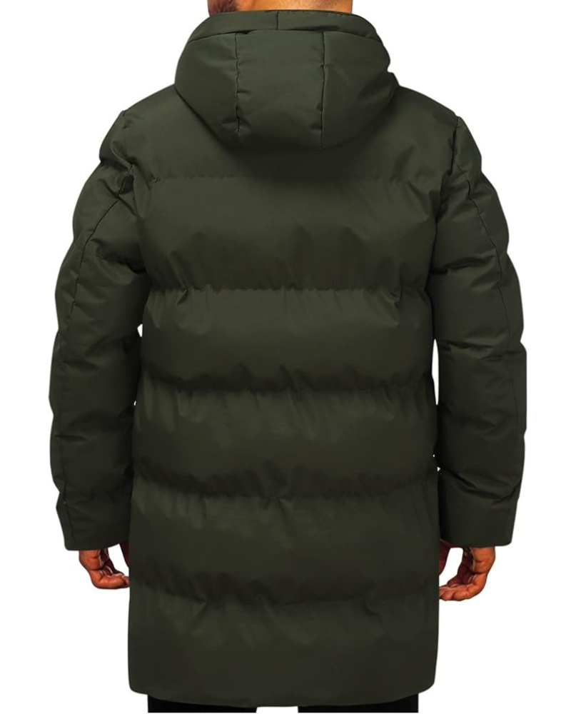 Męska Kurtka Zimowa Długa Z Kapturem