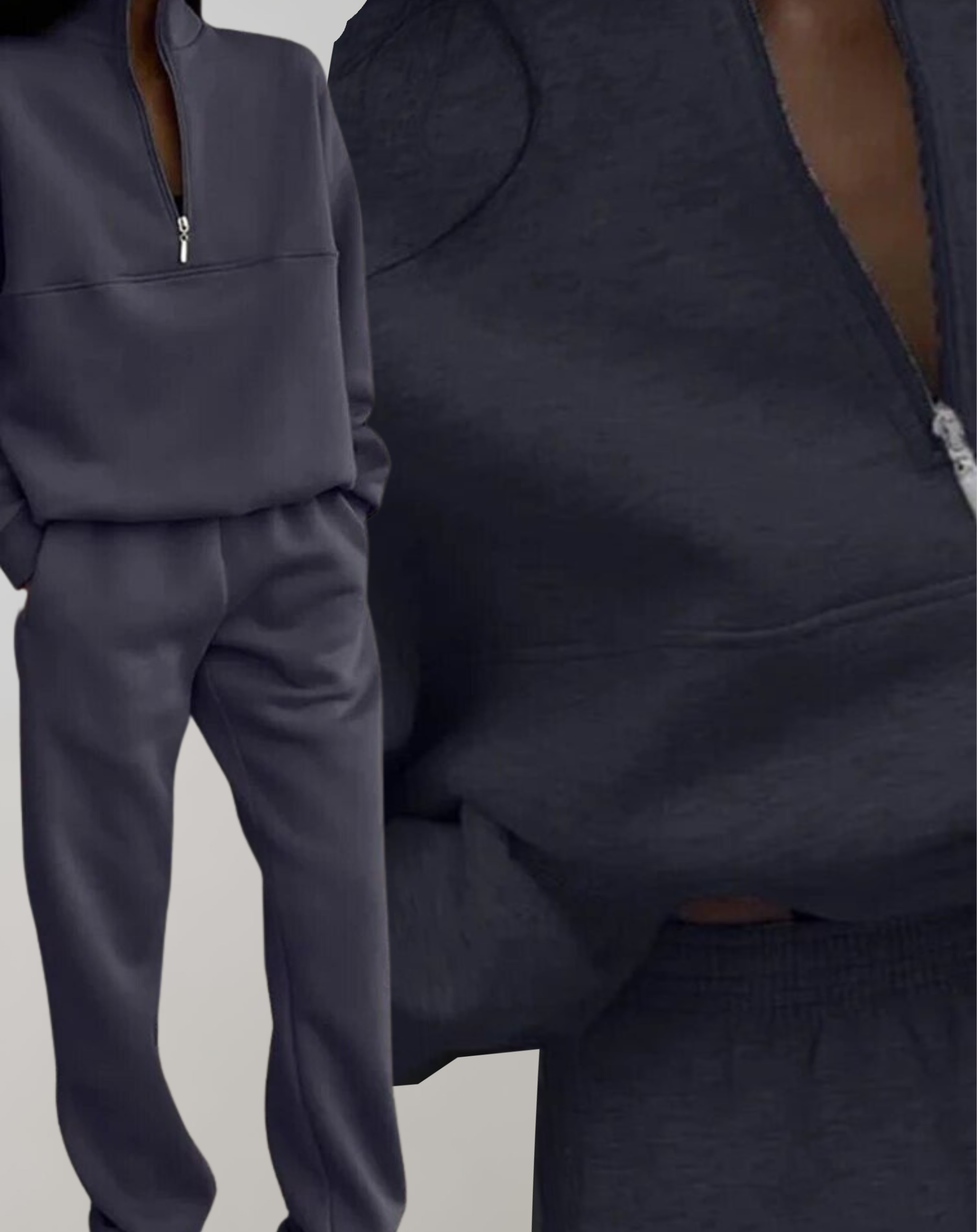 Komplety Dresowe Damskie Bluza Z Półzamkiem I Spodnie | Dwuczęściowy Zestaw Na Co Dzień I Dom