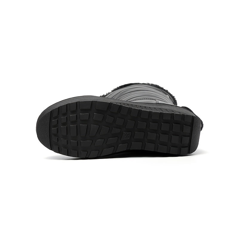 Śniegowce Damskie Wysokie Ocieplane Z Bocznym Zamkiem i Antypoślizgową Podeszwą