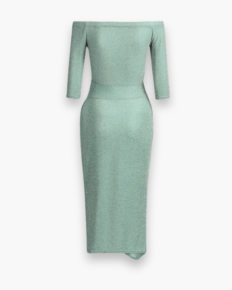 Sukienka Na Studniówkę | Damska Sukienka Midi Hiszpanka Z Wysokim Rozcięciem