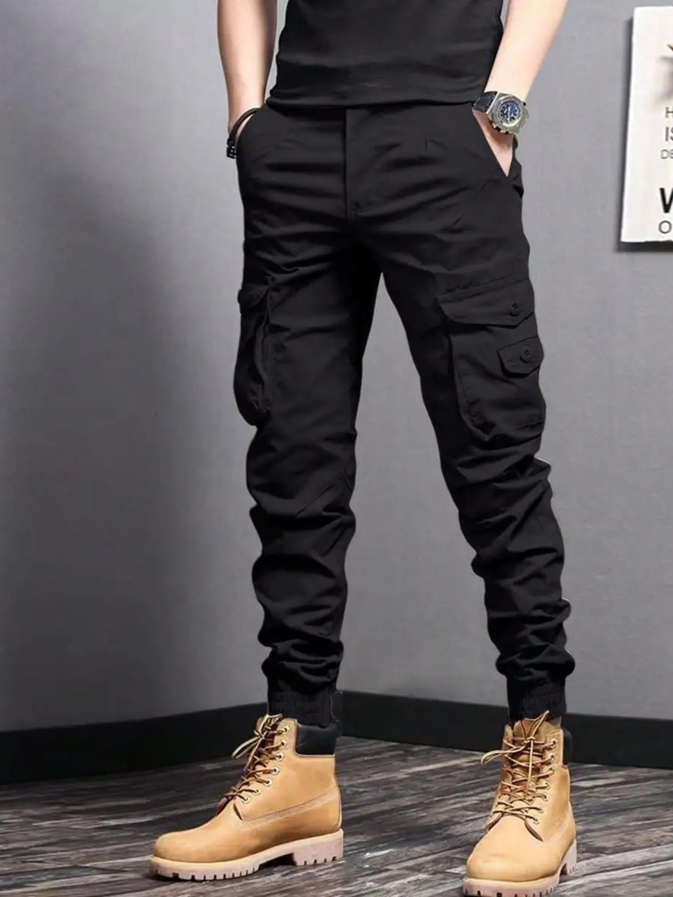 Męskie Spodnie Bojówki | Spodnie Jogger z Kieszeniami