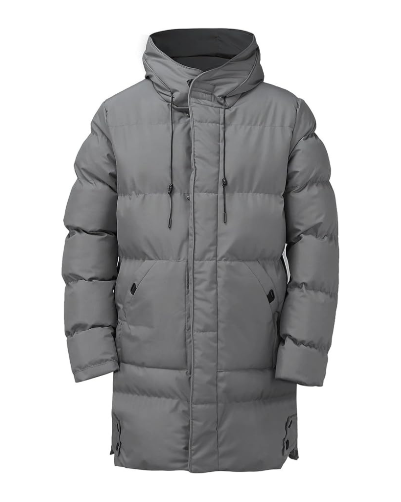 Męska Kurtka Zimowa Długa Z Kapturem