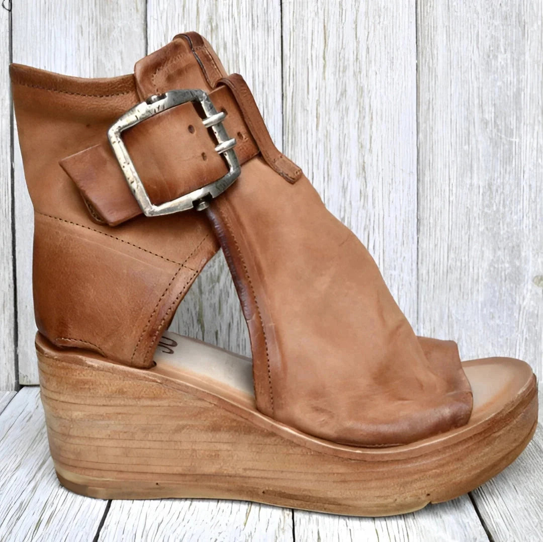 Szpilki Damskie Sandały Na Koturnie Z Klamrą | Platformowe Na Co Dzień I Na Wieczór