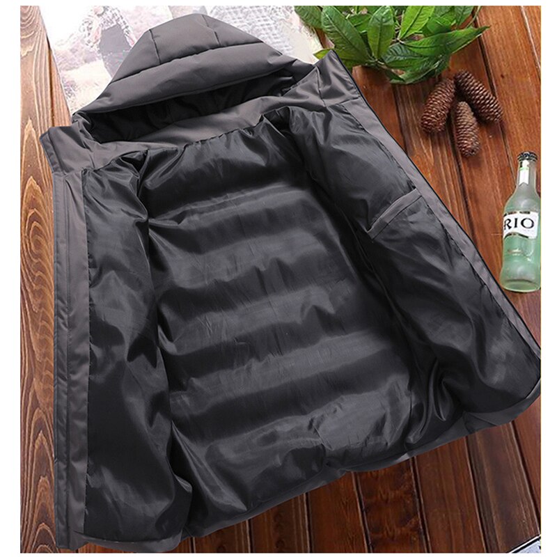 Męska Kurtka Zimowa Puchowa Z Kapturem | Ciepła Na Co Dzień I Na Zewnątrz