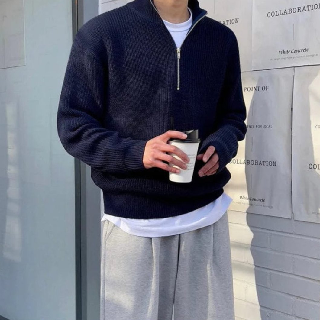 M臋ski Sweter Z P贸艂zamkiem | Warstwowanie Do Pracy I Na Co Dzie艅