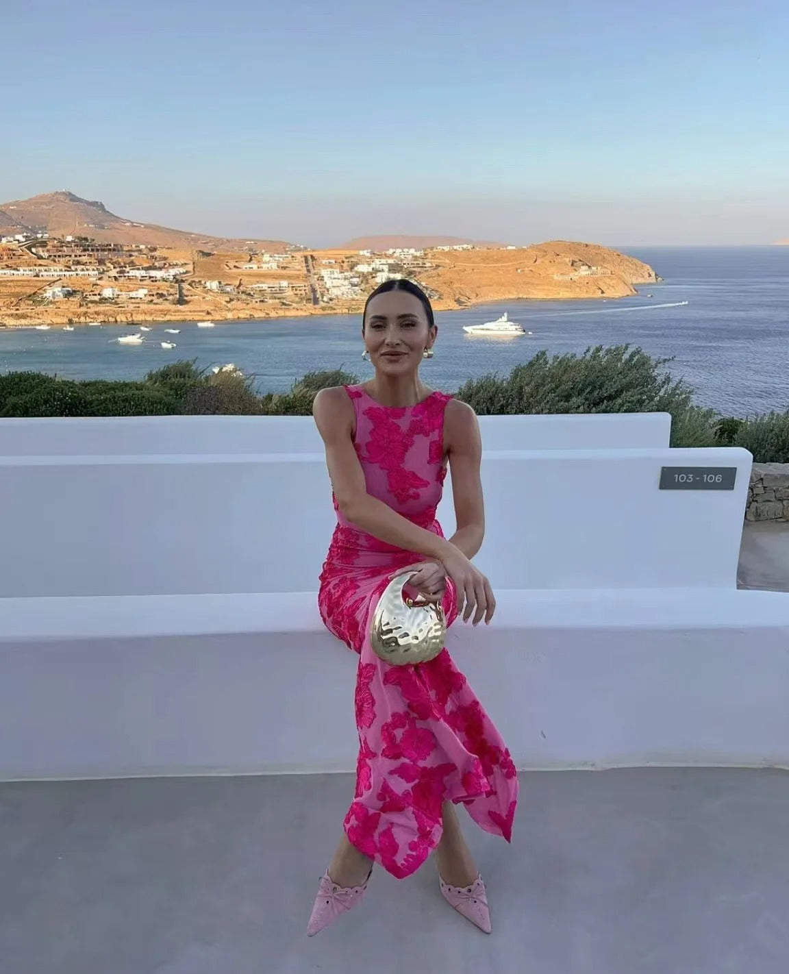 Damska Sukienka Na Studniówkę Maxi Dopasowana Z Kwiatowym Wzorem