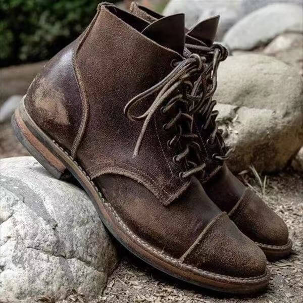 Męskie Buty Zimowe Botki Za Kostkę Styl Retro