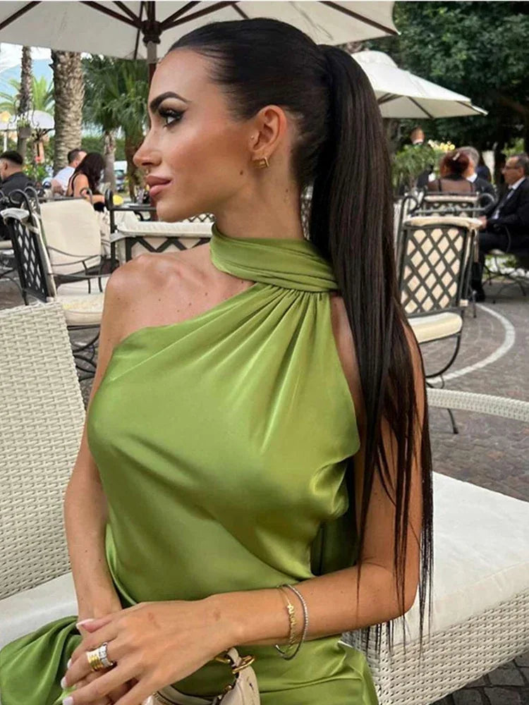 Suknia Wieczorowa Damska Jednoramienna Z Długim Trenem | Na Bale I Wesele