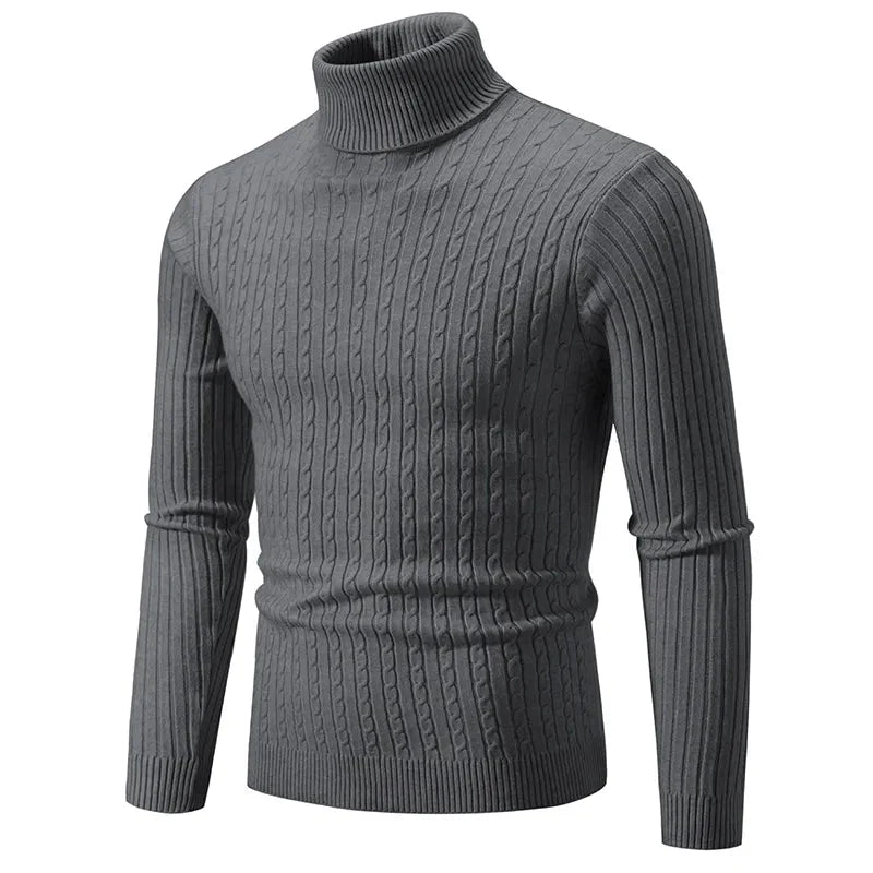M臋ski Sweter | Golf Warkoczowy Dopasowany Elegancki Casual
