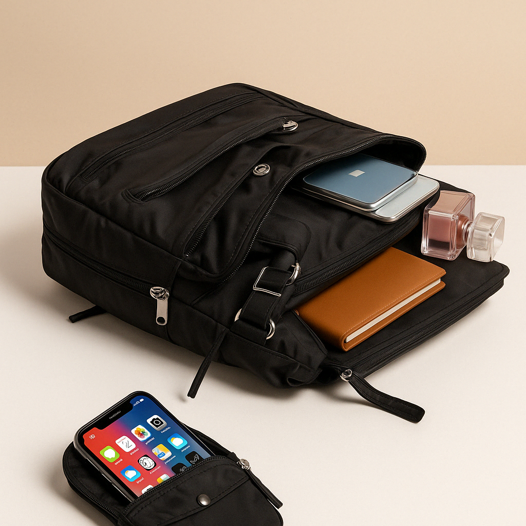 Torebka Damska Antykradzieżowa Konwertowalna Crossbody Plecak | Wielokieszeniowa Na Co Dzień Podróże i Miasto