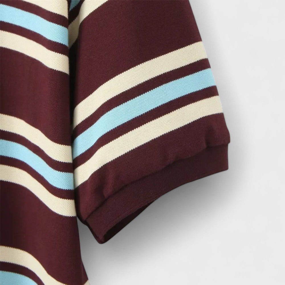 Damska Koszulka Polo w Paski z Retro Akcentem - Stylowamoda