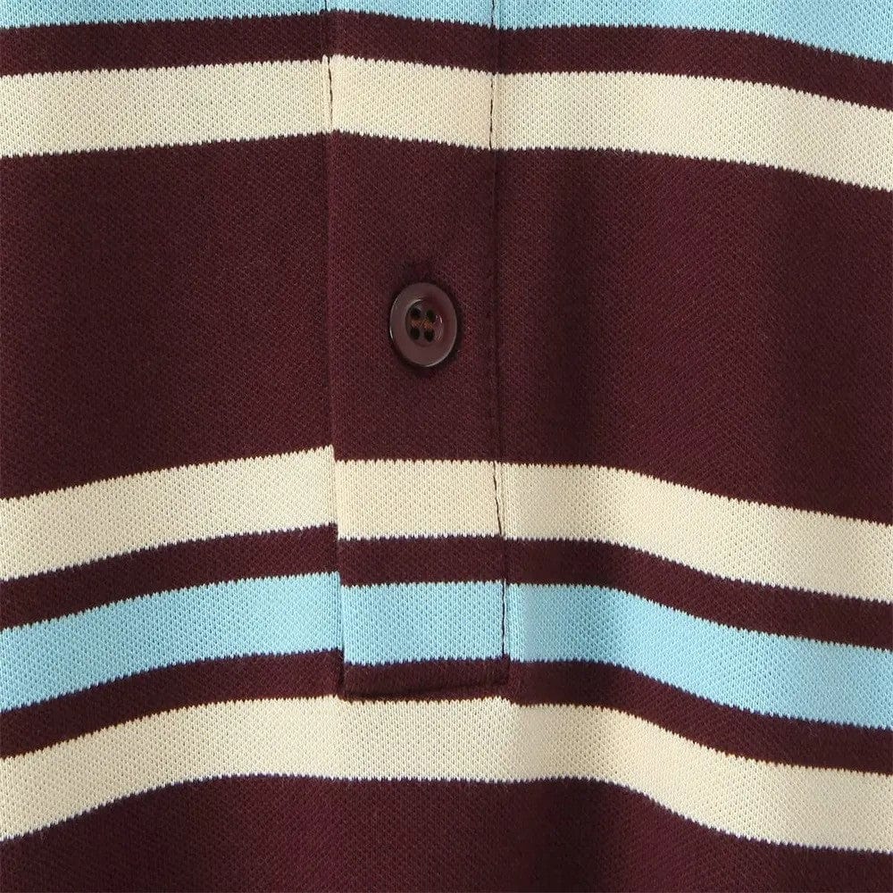 Damska Koszulka Polo w Paski z Retro Akcentem - Stylowamoda