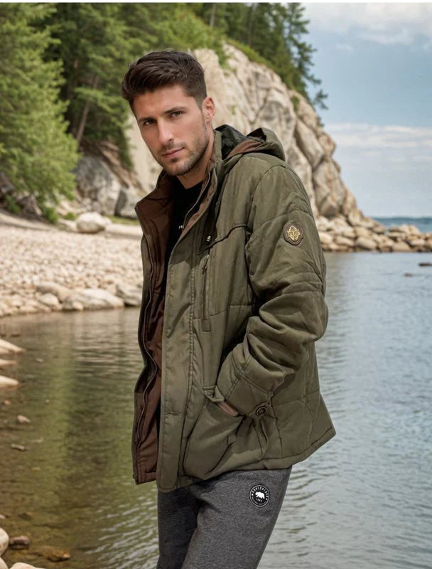 Męska Kurtka Zimowa Ocieplana Z Odpinanym Kapturem