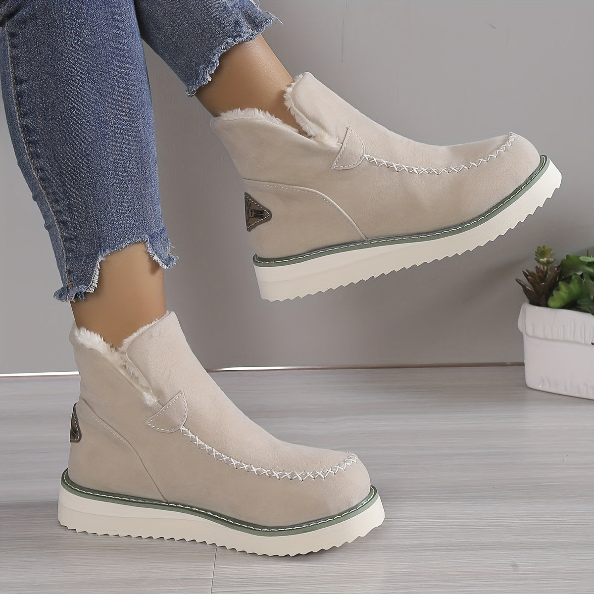 Damskie Buty Zimowe | Ocieplane Botki z Futerkiem Kozaki