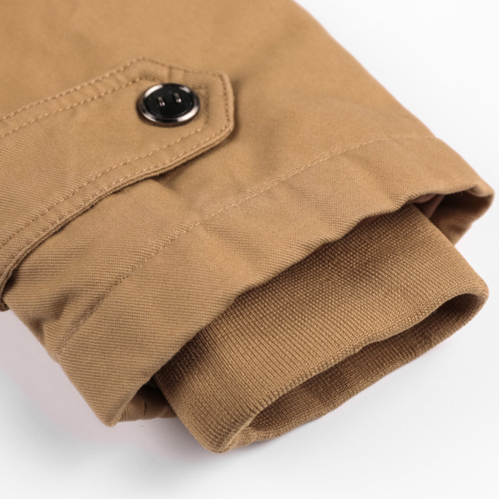 Męska Kurtka Zimowa Ocieplana Z Kapturem I Kieszeniami | Zamek I Guziki