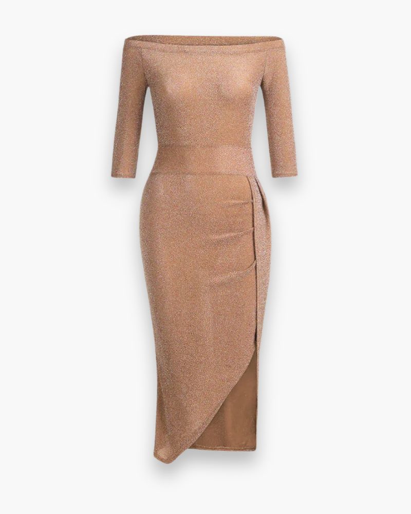 Sukienka Na Studniówkę | Damska Sukienka Midi Hiszpanka Z Wysokim Rozcięciem