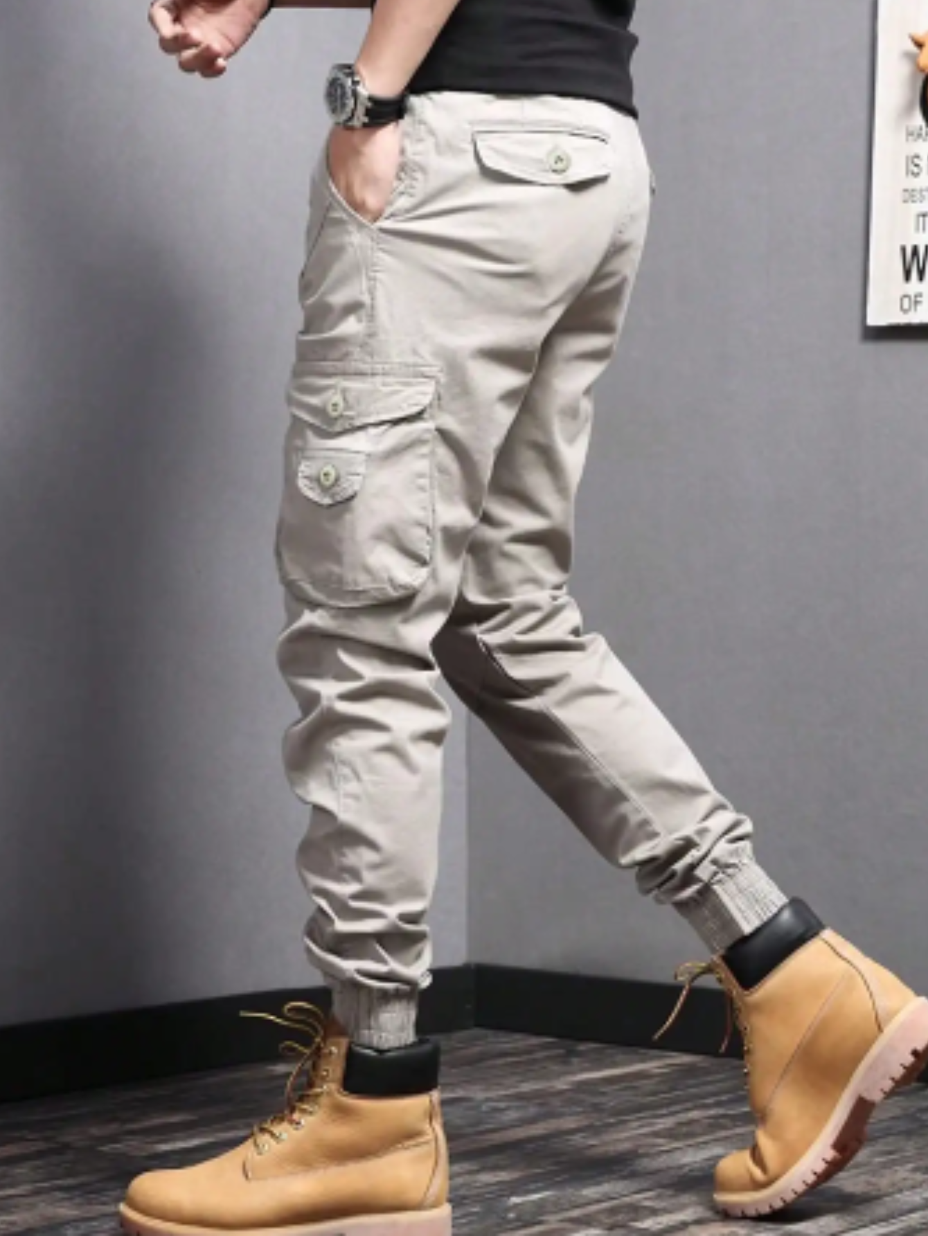 Męskie Spodnie Bojówki | Spodnie Jogger z Kieszeniami