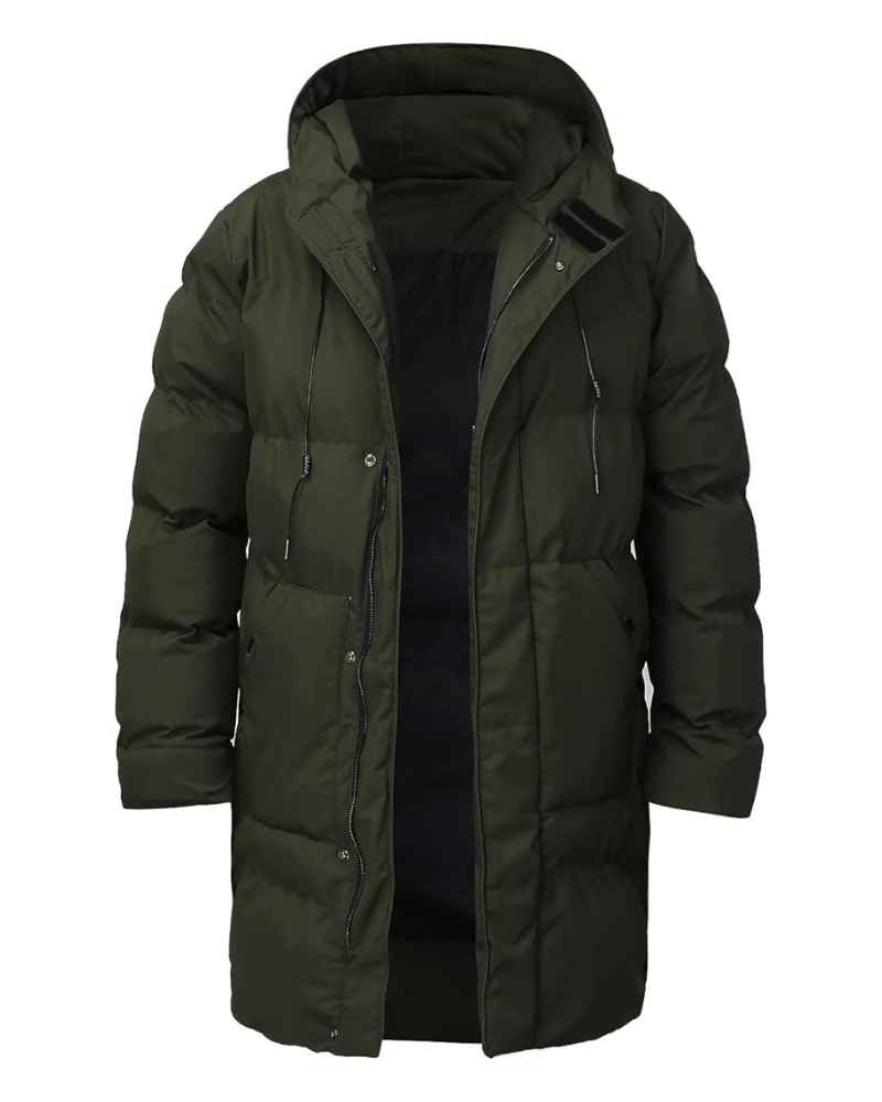 Męska Kurtka Zimowa Długa Z Kapturem