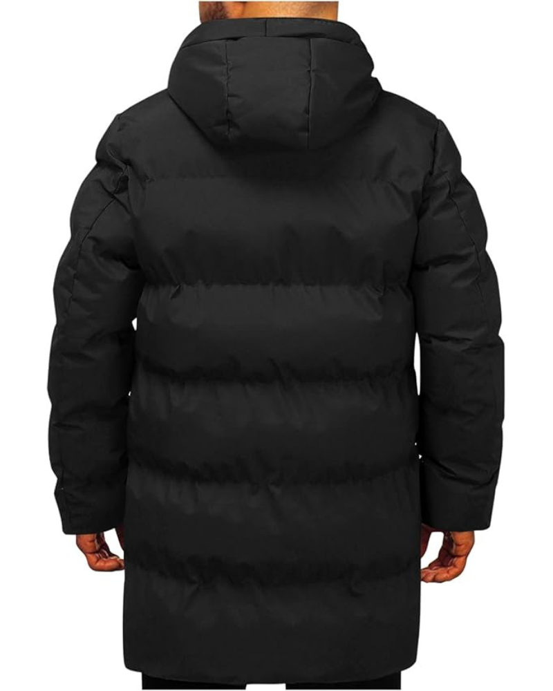 Męska Kurtka Zimowa Długa Z Kapturem