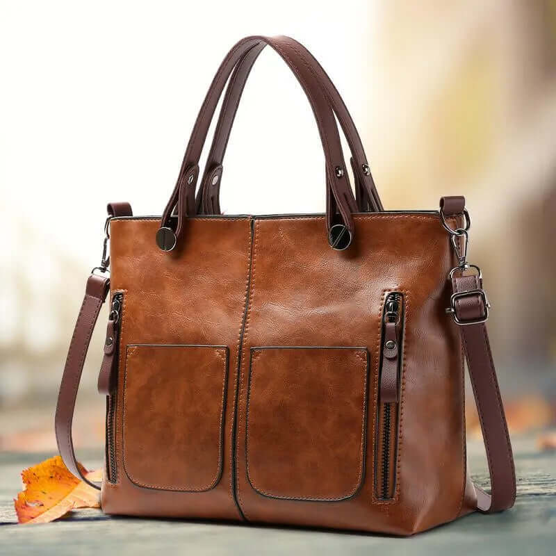 Torebka Damska Shopper Na Ramię i Crossbody Z Kieszeniami Na Zamek | Pojemna Do Pracy