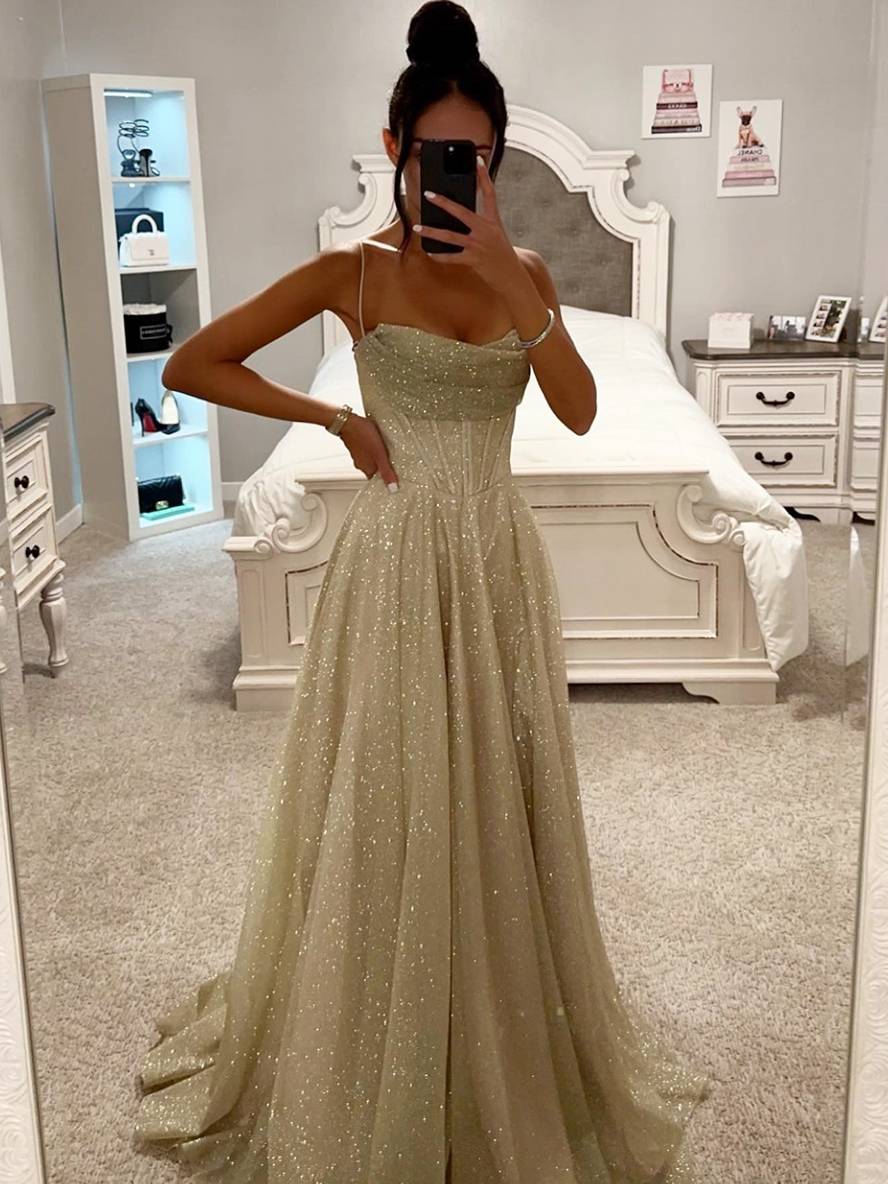 Sukienka Na Studniówkę | Damska Sukienka Wieczorowa Maxi Na Ramiączkach Z Rozkloszowanym Dołem