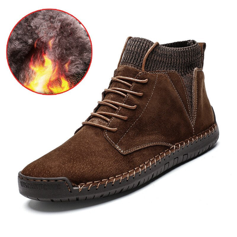 Męskie Buty Zimowe Ocieplane Botki Za Kostkę