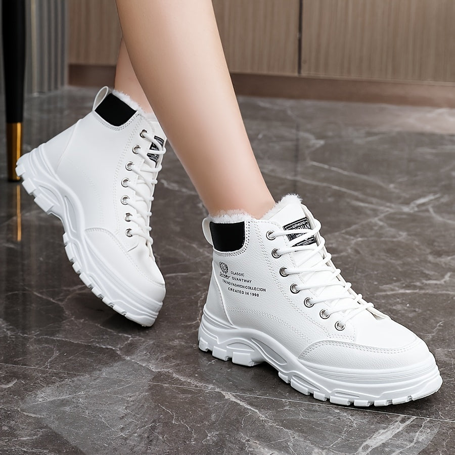 Buty Zimowe Damskie Botki Śniegowce Ocieplane Sznurowane | Antypoślizgowe Na Co Dzień