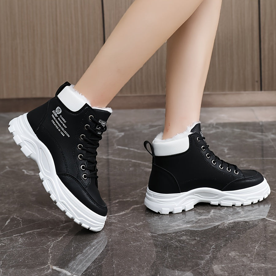 Buty Zimowe Damskie Botki Śniegowce Ocieplane Sznurowane | Antypoślizgowe Na Co Dzień