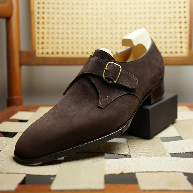 Męskie Buty Zimowe | Półbuty Monk Strap Styl Elegancki
