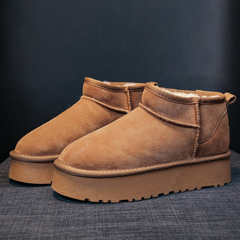 Buty Zimowe Damskie Ocieplane Botki Na Platformie Z Grubą Podeszwą | Antypoślizgowe Ciepłe