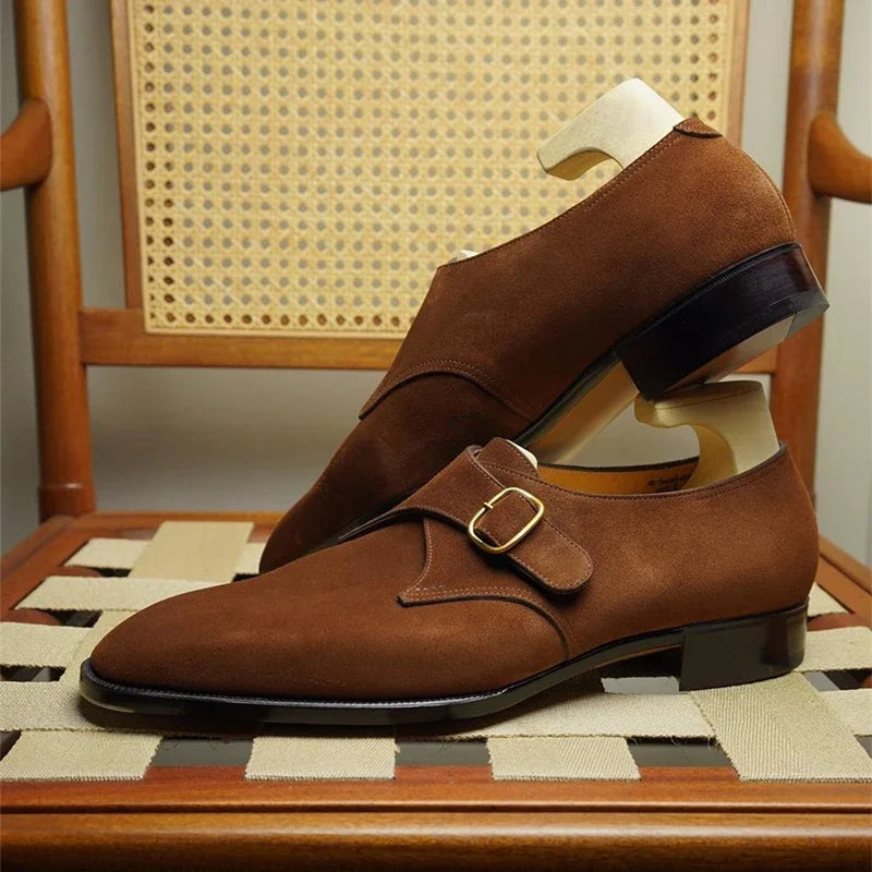 Męskie Buty Zimowe | Półbuty Monk Strap Styl Elegancki