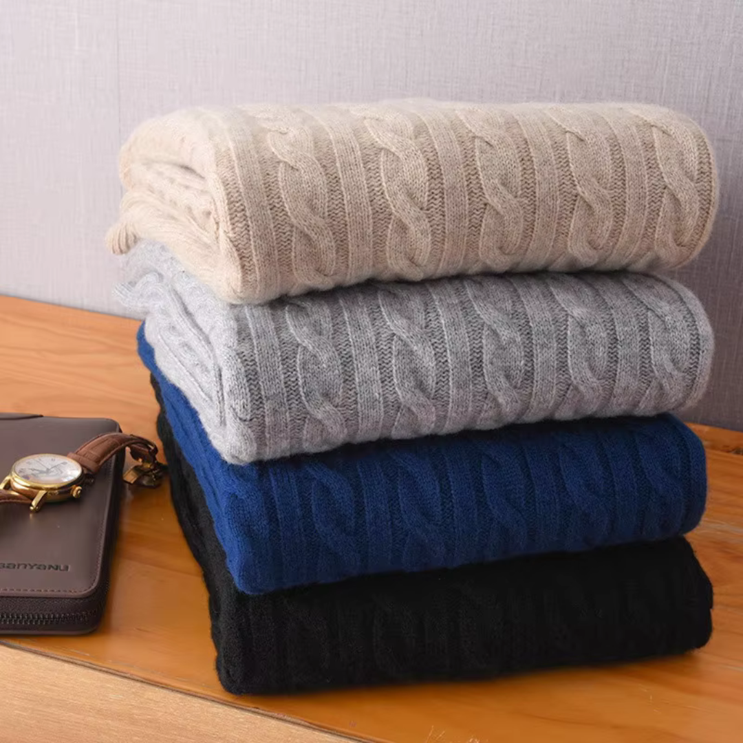 Męski Sweter W Warkocze Na Suwak | Ciepła Odzież Przejściowa