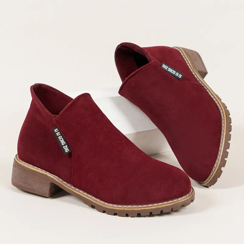 Damskie Buty Zimowe | Botki na Grubej Podeszwie Kozaki Antypoślizgowe