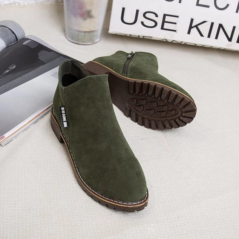 Damskie Buty Zimowe | Botki na Grubej Podeszwie Kozaki Antypoślizgowe