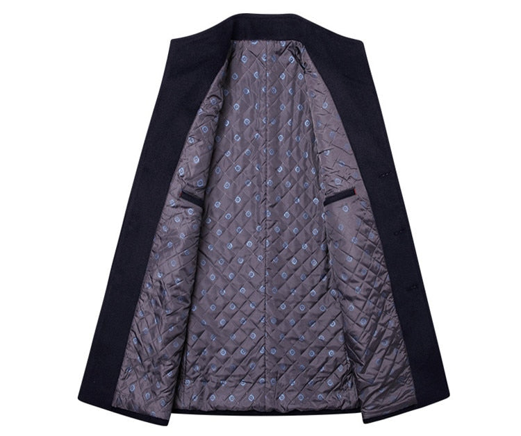 Męska Kurtka Zimowa Płaszcz Jednorzędowy | Formalne