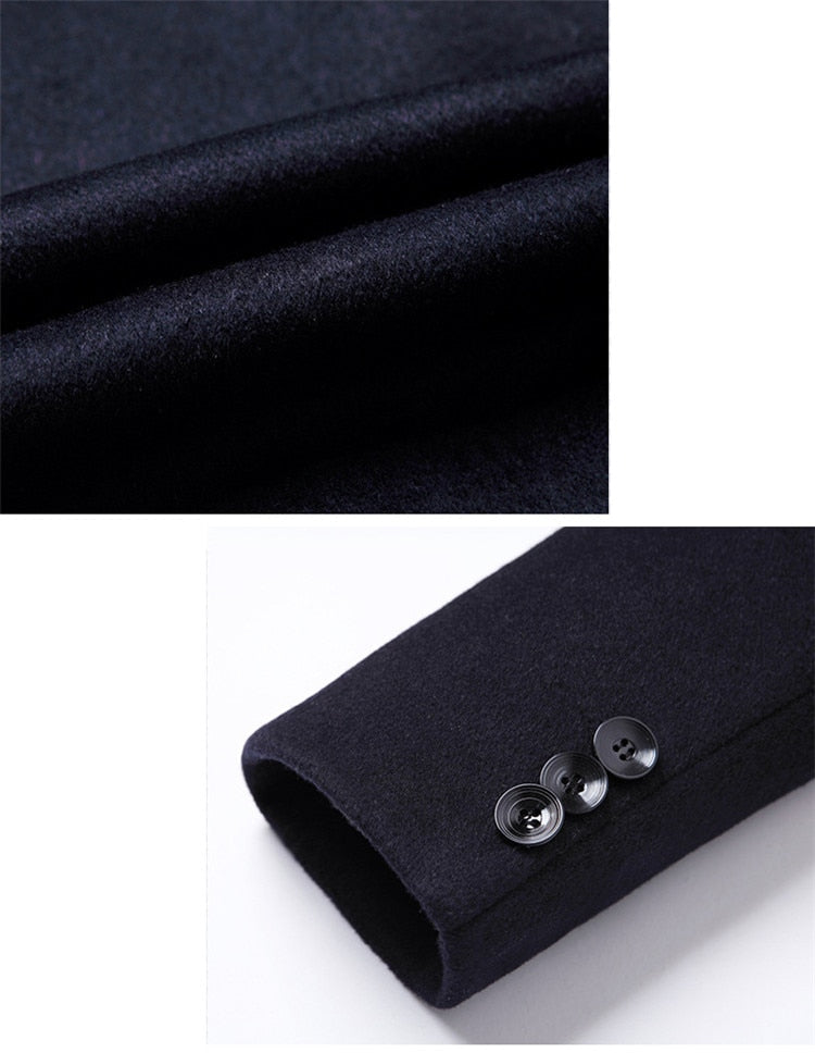 Męska Kurtka Zimowa Płaszcz Jednorzędowy | Formalne